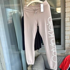 Calvin Klein Gray Sweatpants with Drawstring Waist